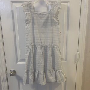 Rachel Zoe Light Blue Striped Ruffle Dress